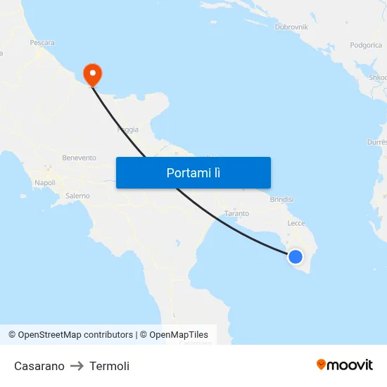 Casarano to Termoli map