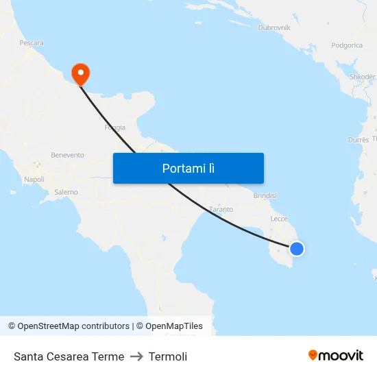 Santa Cesarea Terme to Termoli map