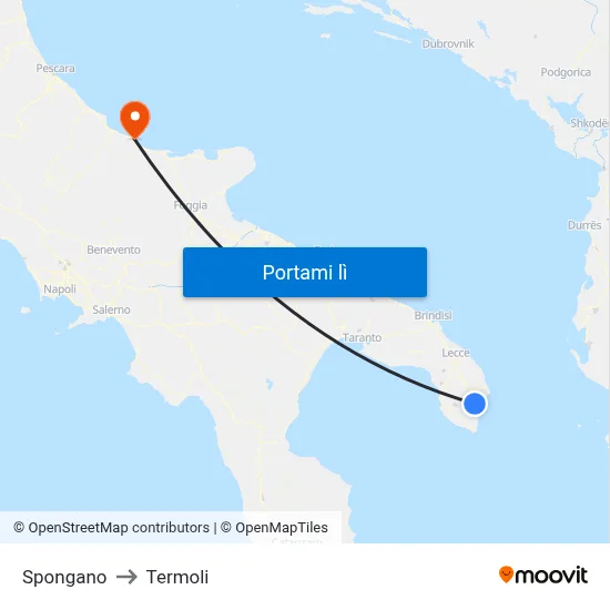 Spongano to Termoli map