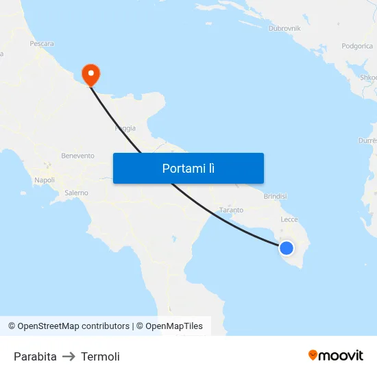 Parabita to Termoli map