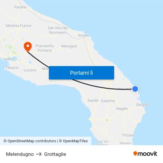 Melendugno to Grottaglie map