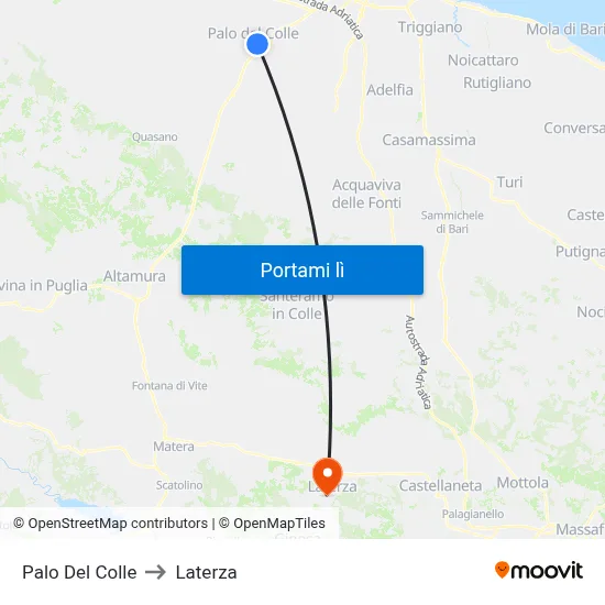 Palo Del Colle to Laterza map
