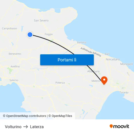 Volturino to Laterza map