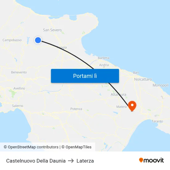 Castelnuovo Della Daunia to Laterza map