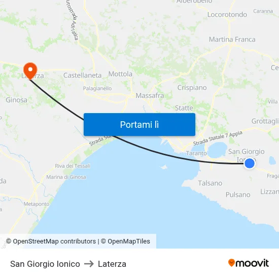 San Giorgio Ionico to Laterza map