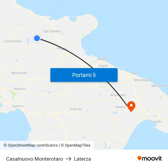 Casalnuovo Monterotaro to Laterza map