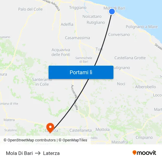 Mola Di Bari to Laterza map