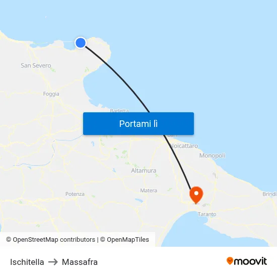 Ischitella to Massafra map