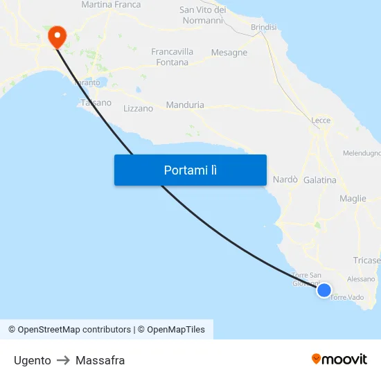 Ugento to Massafra map