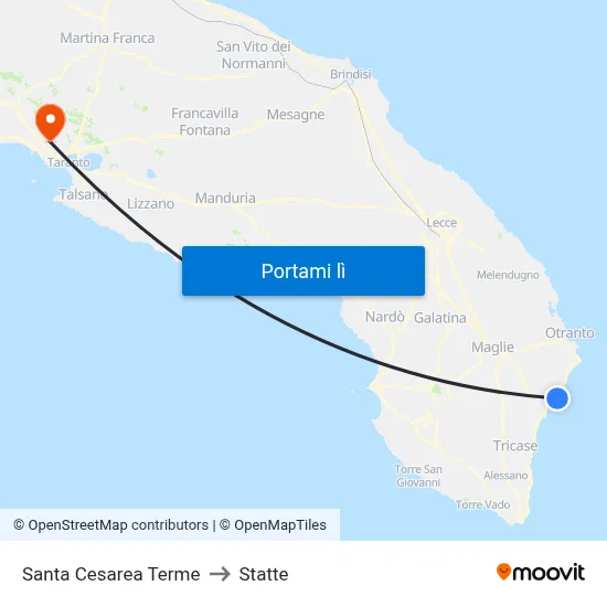 Santa Cesarea Terme to Statte map