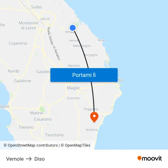 Vernole to Diso map