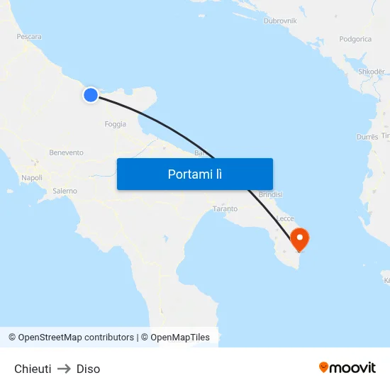 Chieuti to Diso map
