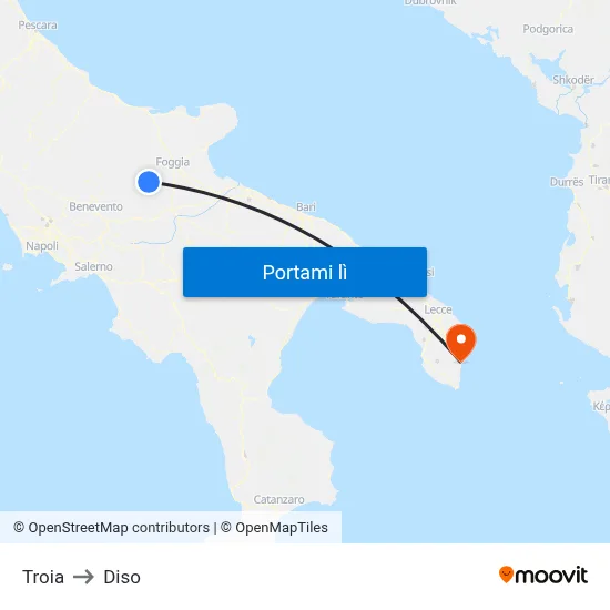Troia to Diso map