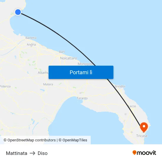 Mattinata to Diso map