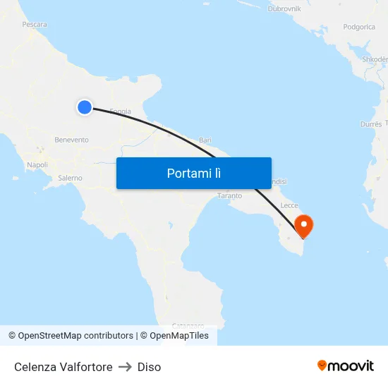 Celenza Valfortore to Diso map