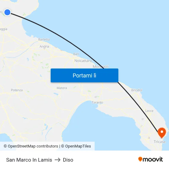 San Marco In Lamis to Diso map