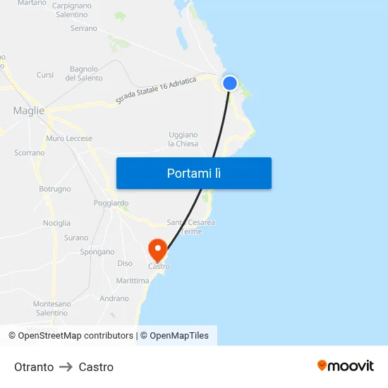 Otranto to Castro map