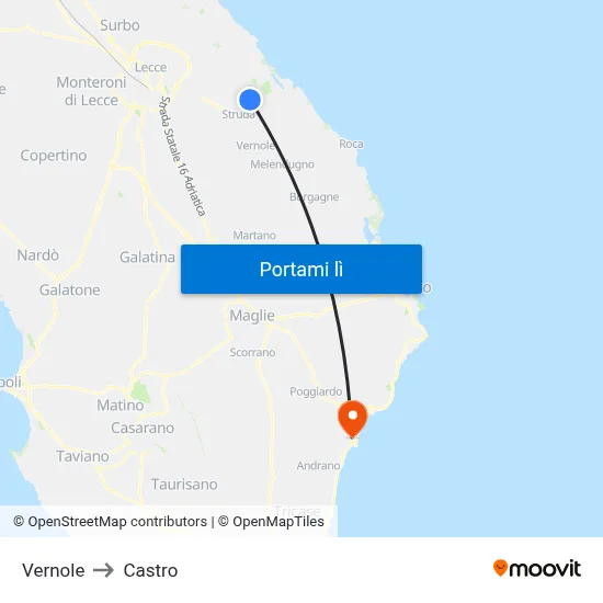 Vernole to Castro map