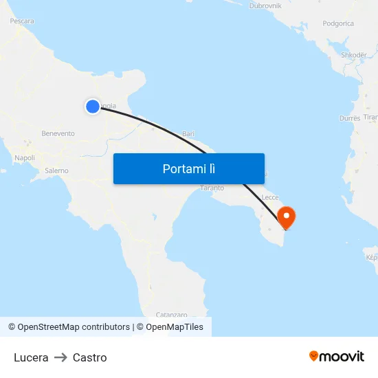 Lucera to Castro map