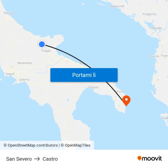 San Severo to Castro map