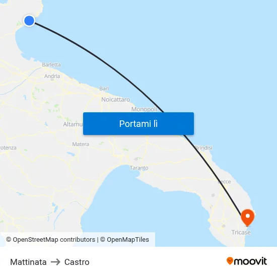 Mattinata to Castro map