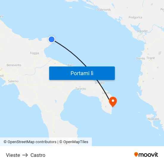 Vieste to Castro map