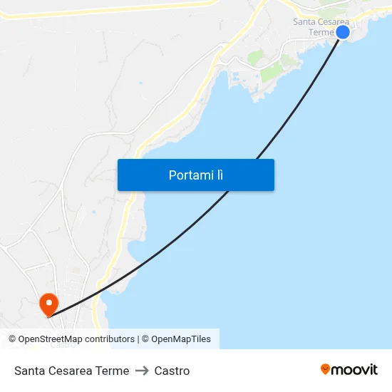 Santa Cesarea Terme to Castro map