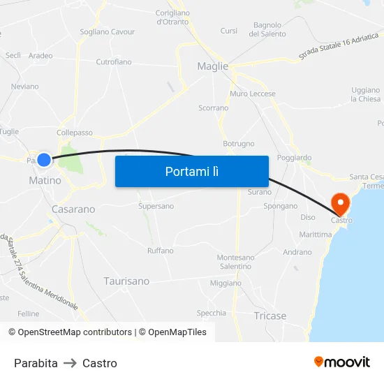 Parabita to Castro map