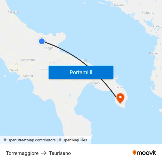 Torremaggiore to Taurisano map