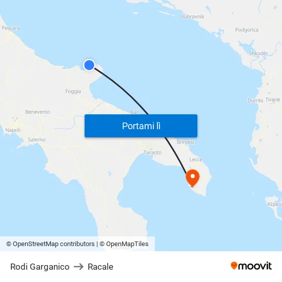 Rodi Garganico to Racale map