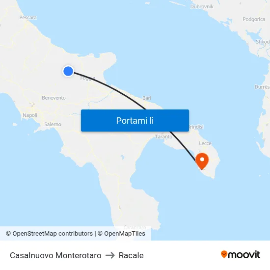 Casalnuovo Monterotaro to Racale map