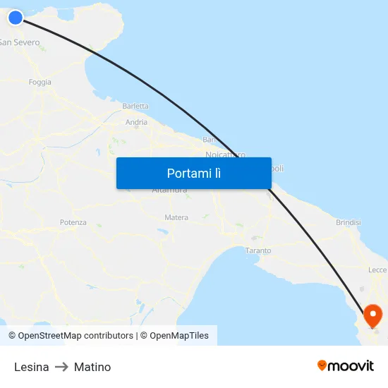 Lesina to Matino map