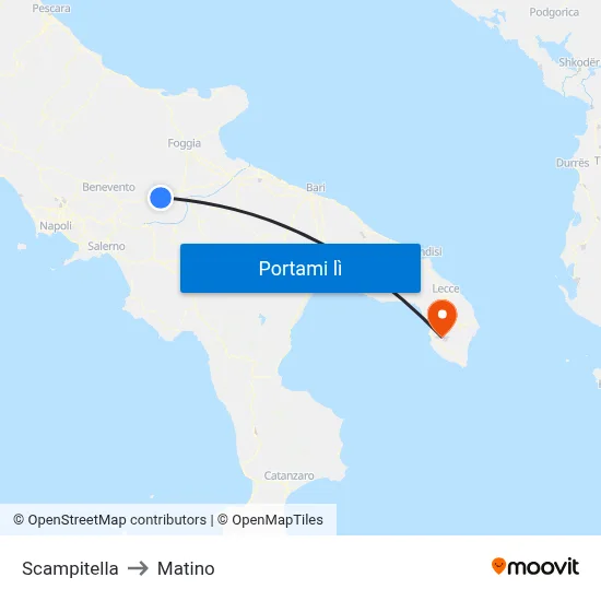 Scampitella to Matino map