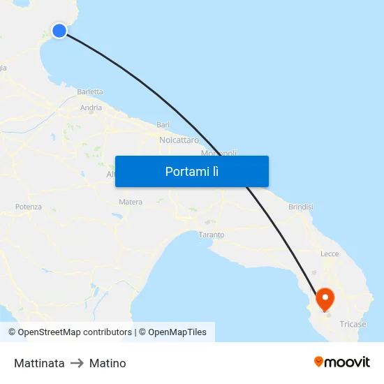 Mattinata to Matino map
