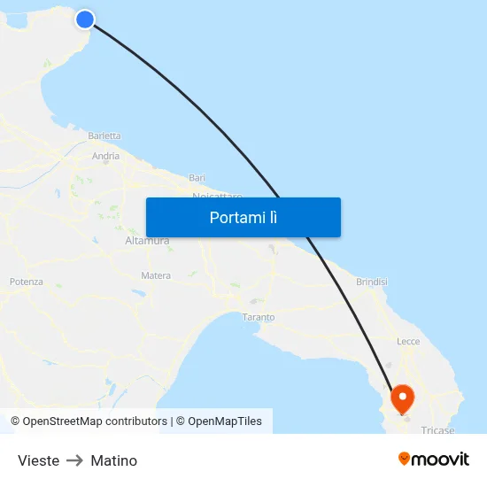 Vieste to Matino map