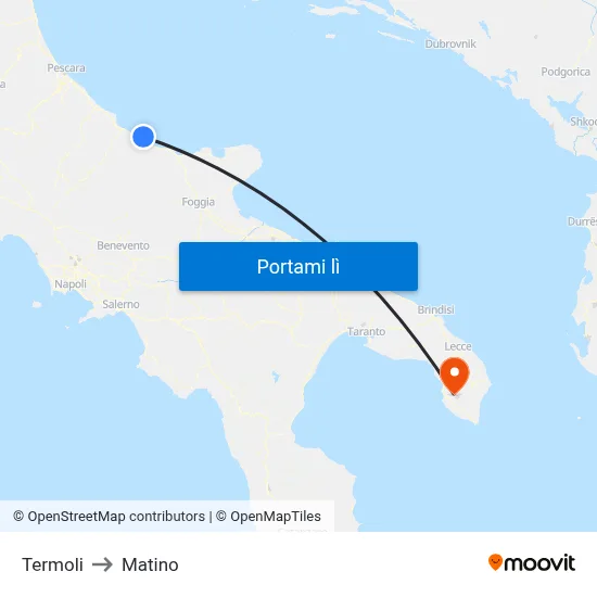 Termoli to Matino map