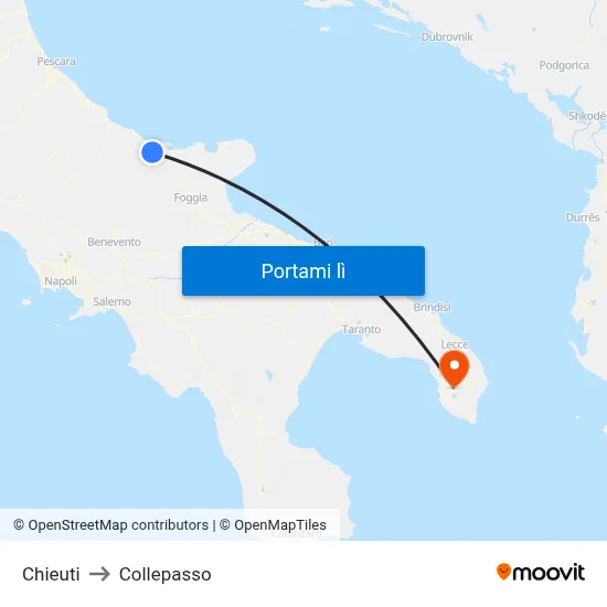 Chieuti to Collepasso map