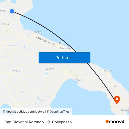 San Giovanni Rotondo to Collepasso map