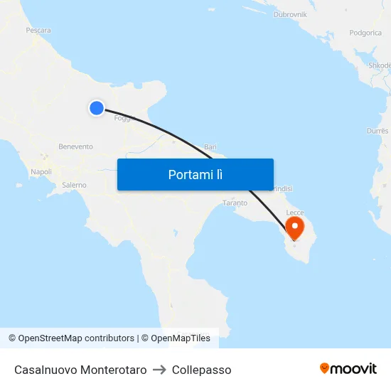 Casalnuovo Monterotaro to Collepasso map