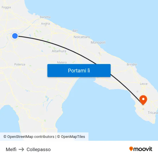 Melfi to Collepasso map