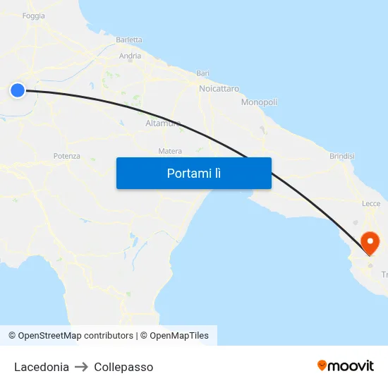 Lacedonia to Collepasso map