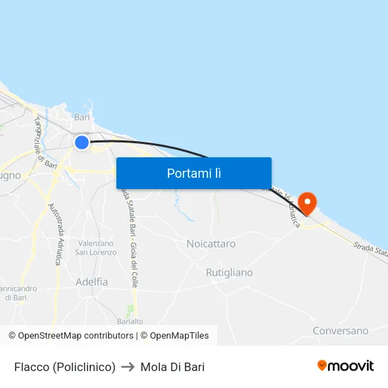 Flacco (Policlinico) to Mola Di Bari map