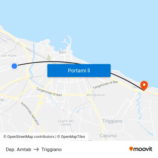 Dep. Amtab to Triggiano map