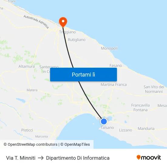 Via T. Minniti to Dipartimento Di Informatica map