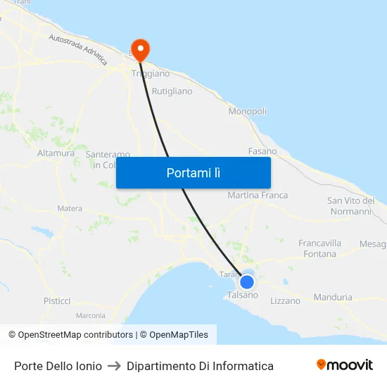 Porte Dello Ionio to Dipartimento Di Informatica map
