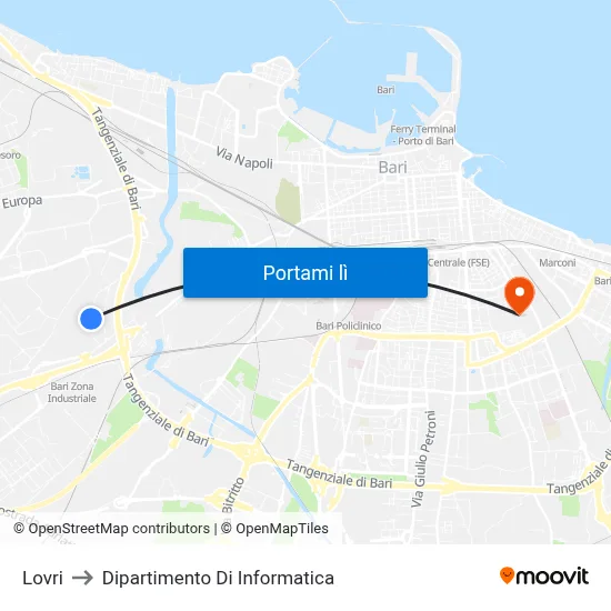 Lovri to Dipartimento Di Informatica map