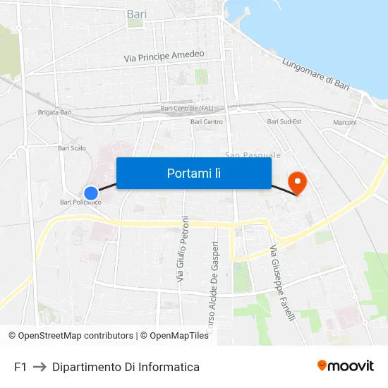 F1 to Dipartimento Di Informatica map