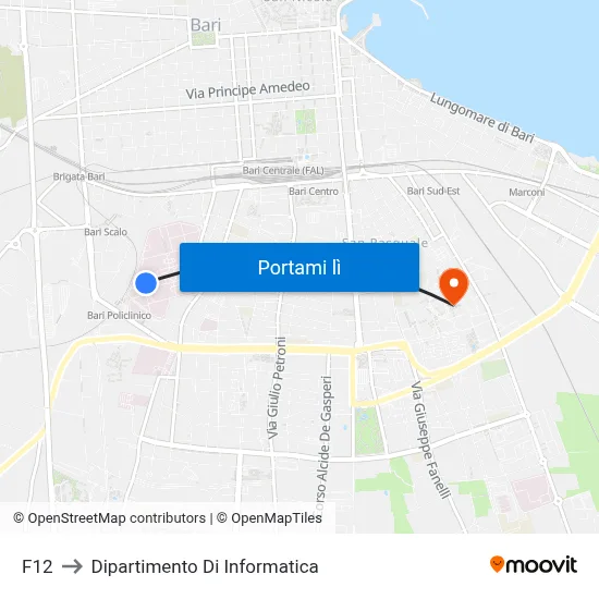 F12 to Dipartimento Di Informatica map