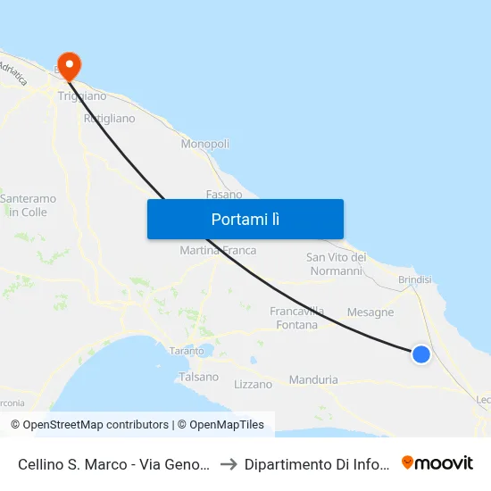 Cellino S. Marco - Via Genova - N°57 to Dipartimento Di Informatica map