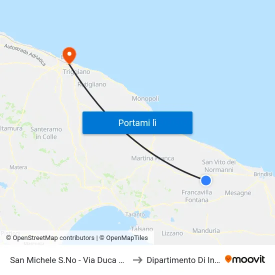 Ostuni - S.P. 14 - Incrocio Cisternino- Direzione Ostuni to Dipartimento Di Informatica map